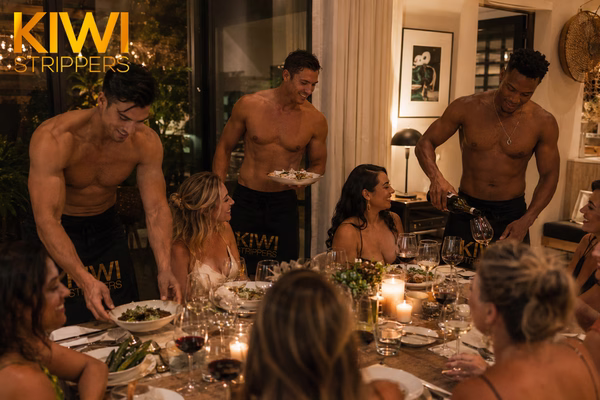 3hrs - 3 G-String Waiters with Aprons - Uncensored