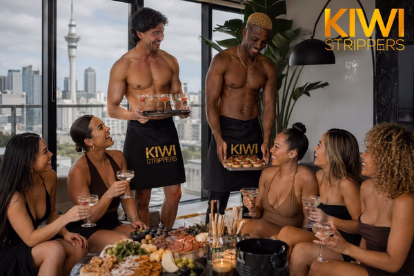 4hrs - 2 G-String Waiters with Aprons
