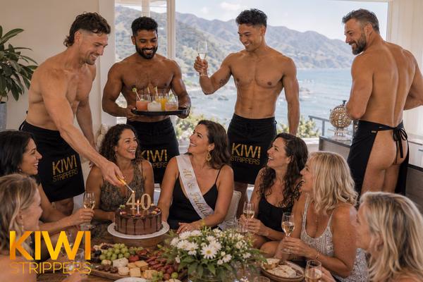 3hrs - 4 Nude Waiters with Aprons